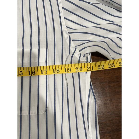John Henry Shirt 16 32 33 Regular Fit White Blue Stripes Preppy Classic Career - Picture 8 of 8